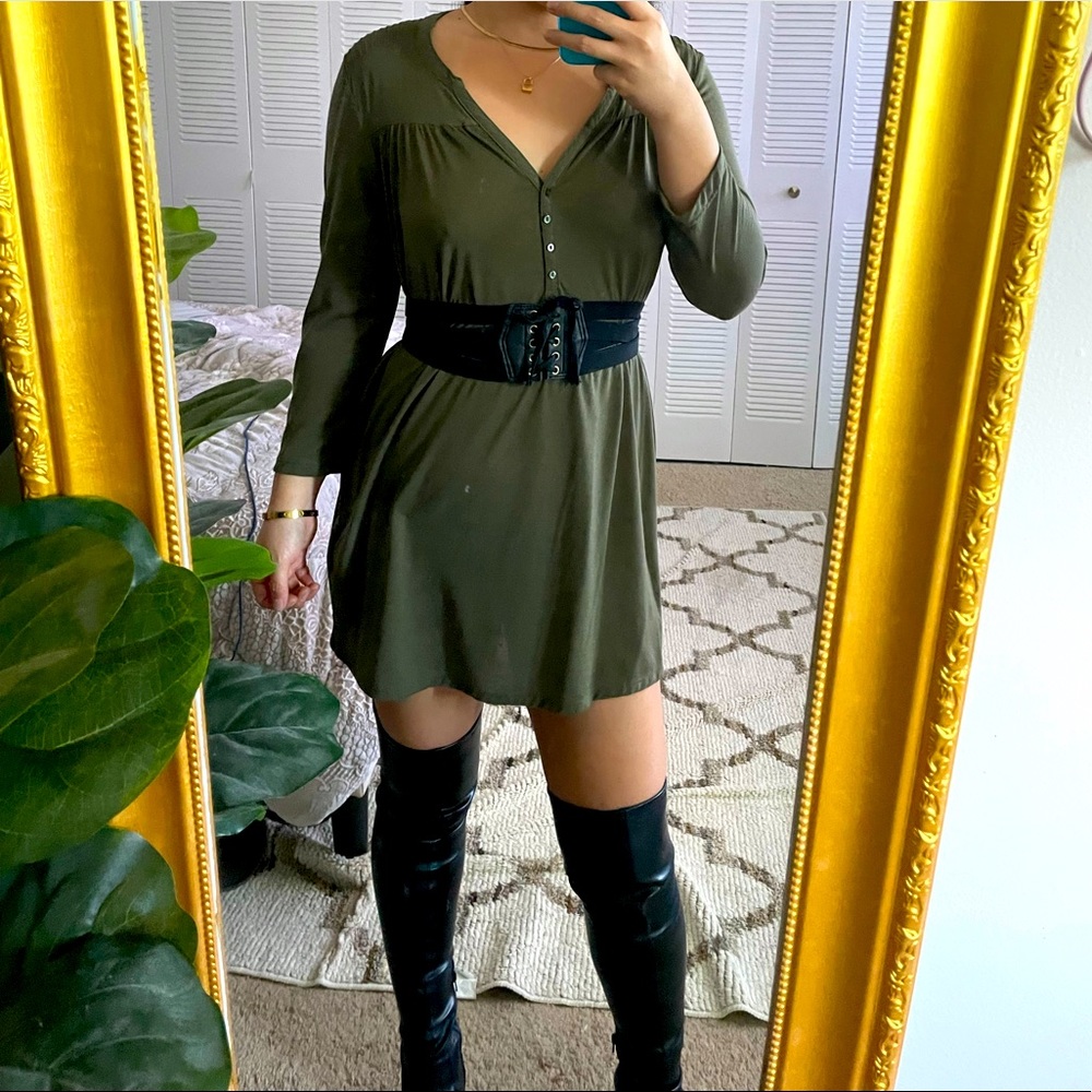 Olive Dress Long Sleeve Dress